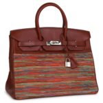 PRE-OWNED HERMÈS BIRKIN 35 VIBRATO ROUGE H BOXCALF PALLADIUM HARDWARE