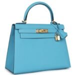 HERMÈS KELLY SELLIER 28 BLEU DU NORD EPSOM GOLD HARDWARE