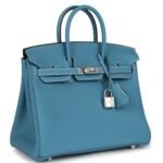 HERMÈS BIRKIN 25 BLUE JEAN TOGO PALLADIUM HARDWARE