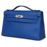 HERMÈS KELLY POCHETTE BLEU ROYAL SWIFT PALLADIUM HARDWARE