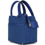 HERMÈS PICOTIN CARGO 18 BLEU ROYAL SWIFT AND TOILE CANVAS PALLADIUM HARDWARE
