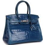 PRE-OWNED HERMÈS BIRKIN 30 MYKONOS SHINY NILOTICUS CROCODILE PALLADIUM HARDWARE