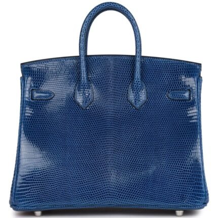HERMÈS BIRKIN 25 BLEU SAPHIR LIZARD PALLADIUM HARDWARE