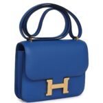 HERMÈS CONSTANCE 18 BLEU FRANCE SWIFT GOLD HARDWARE