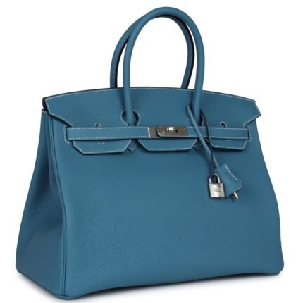 HERMÈS BIRKIN 35 BLUE JEAN TOGO PALLADIUM HARDWARE