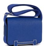 HERMÈS GETA BLEU ELECTRIC CHEVRE PALLADIUM HARDWARE