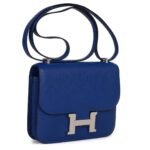 HERMÈS CONSTANCE 18 BLEU ELECTRIC CHEVRE PALLADIUM HARDWARE
