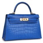 HERMÈS KELLY SELLIER 20 BLEU ROYAL MATTE ALLIGATOR GOLD HARDWARE