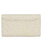 HERMÈS CONSTANCE WALLET TO GO BETON OSTRICH PALLADIUM HARDWARE