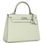 HERMÈS KELLY SELLIER 25 VERT FIZZ EPSOM PALLADIUM HARDWARE