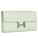 HERMÈS CONSTANCE WALLET TO GO VERT FIZZ EPSOM PALLADIUM HARDWARE