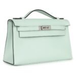 HERMÈS KELLY POCHETTE VERT PEPPERMINT SWIFT PALLADIUM HARDWARE