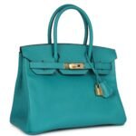 PRE-OWNED HERMÈS SPECIAL ORDER (HSS) BIRKIN 30 BLEU PAON EPSOM GOLD HARDWARE
