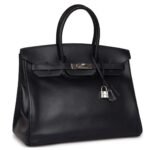 VINTAGE HERMÈS BIRKIN 35 BLEU NAVY BOX PALLADIUM HARDWARE