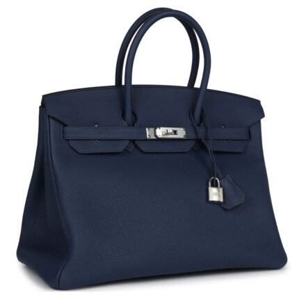 HERMÈS BIRKIN 35 BLEU NAVY TOGO PALLADIUM HARDWARE