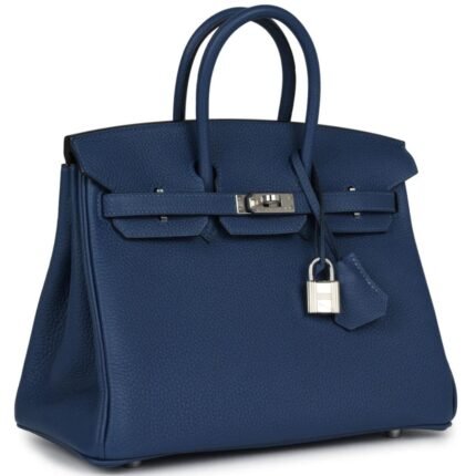 HERMÈS BIRKIN 25 DEEP BLEU VERSO TOGO PALLADIUM HARDWARE