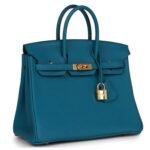 PRE-OWNED HERMÈS BIRKIN 25 COBALT TOGO GOLD HARDWARE