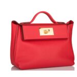 HERMÈS MINI 24/24 BAG ROUGE DE COEUR EVERCOLOR AND SWIFT GOLD HARDWARE
