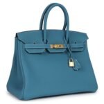 HERMÈS BIRKIN 35 BLUE JEAN TOGO GOLD HARDWARE