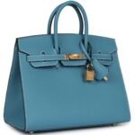 HERMÈS BIRKIN SELLIER 25 BLUE JEAN EPSOM GOLD HARDWARE