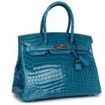 RMÈS BIRKIN 30 BPRE-OWNED HELEU IZMIR SHINY NILOTICUS CROCODILE PALLADIUM HARDWARE