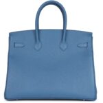 PRE-OWNED HERMÈS BIRKIN 35 BLEU AZUR EPSOM PALLADIUM HARDWARE