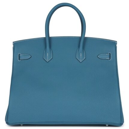 HERMÈS BIRKIN 35 BLUE JEAN TOGO PALLADIUM HARDWARE