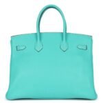 PRE-OWNED HERMÈS BIRKIN 35 LAGON TOGO PALLADIUM HARDWARE