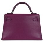 PRE-OWNED HERMÈS KELLY SELLIER 20 ANEMONE CHEVRE PALLADIUM HARDWARE
