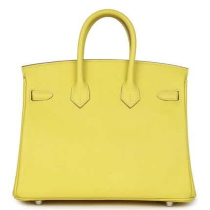 HERMÈS BIRKIN 25 LIME SWIFT PALLADIUM HARDWARE
