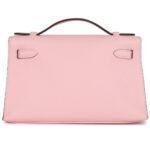 HERMÈS KELLY POCHETTE ROSE SAKURA SWIFT PALLADIUM HARDWARE