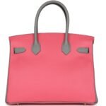 PRE-OWNED HERMÈS SPECIAL ORDER (HSS) BIRKIN 30 ROSE AZALEE AND GRIS MOUETTE EPSOM BRUSHED GOLD HARDWARE