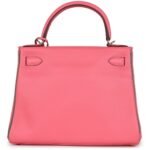 HERMÈS SPECIAL ORDER (HSS) KELLY RETOURNE 28 ROSE AZALEE AND VERT VERTIGO SWIFT GOLD HARDWARE