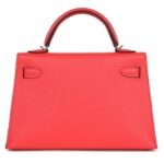 HERMÈS SPECIAL ORDER (HSS) KELLY SELLIER 20 ROSE TEXAS VERSO CHEVRE PERMABRASS HARDWARE