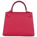 HERMÈS KELLY SELLIER 25 FRAMBOISE VERSO EPSOM PALLADIUM HARDWARE