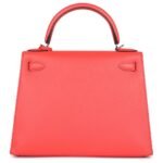 HERMÈS KELLY SELLIER 28 ROSE TEXAS EPSOM PALLADIUM HARDWARE