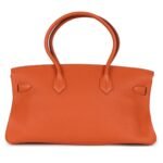 PRE-OWNED HERMÈS SHOULDER BIRKIN 42 JPG ORANGE H CLEMENCE GOLD HARDWARE