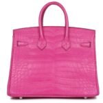 HERMÈS BIRKIN 25 ROSE SHOCKING MATTE ALLIGATOR PALLADIUM HARDWARE