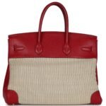 VINTAGE HERMÈS BIRKIN 35 ROUGE VIF BUFFALO AND CRINOLINE GOLD HARDWARE