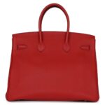 PRE-OWNED HERMÈS BIRKIN 35 ROUGE CASAQUE TOGO PALLADIUM HARDWARE