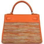 PRE-OWNED HERMÈS KELLY RETOURNE 28 VIBRATO ORANGE EVERCALFGOLD HARDWARE