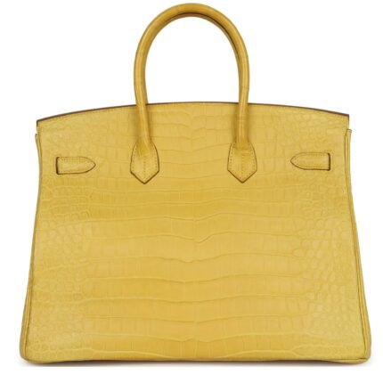 HERMÈS BIRKIN 35 MIMOSA MATTE POROSUS CROCODILE GOLD HARDWARE