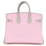 HERMÈS SPECIAL ORDER (HSS) BIRKIN 25 ROSE SAKURA AND GRIS PERLE CHEVRE MYSORE ROSE GOLD HARDWARE