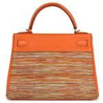 PRE-OWNED HERMÈS KELLY RETOURNE 28 VIBRATO ORANGE EVERCALFGOLD HARDWARE