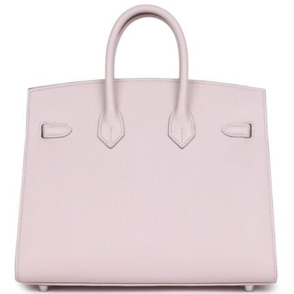 HERMÈS BIRKIN SELLIER 25 MAUVE PALE EPSOM PALLADIUM HARDWARE