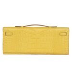 HERMÈS KELLY CUT MIMOSA MATTE ALLIGATOR PALLADIUM HARDWARE