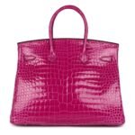 HERMÈS BIRKIN 35 ROSE SCHEHERAZADE SHINY POROSUS CROCODILE GOLD HARDWARE