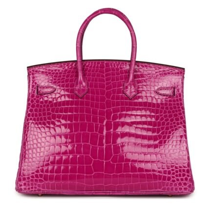 HERMÈS BIRKIN 35 ROSE SCHEHERAZADE SHINY POROSUS CROCODILE GOLD HARDWARE