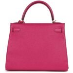 PRE-OWNED HERMÈS KELLY RETOURNE 28 ROSE SHOCKING CHEVRE GOLD HARDWARE