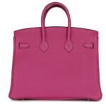 PRE-OWNED HERMÈS BIRKIN 25 MAGNOLIA TOGO PALLADIUM HARDWARE